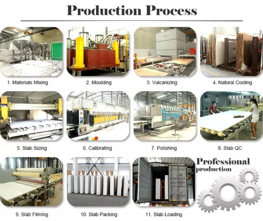 quartz slab manufacturing process of beige quartz slab