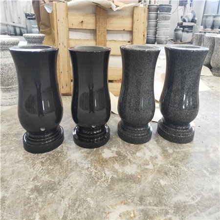 Black Granite Vases For Graves