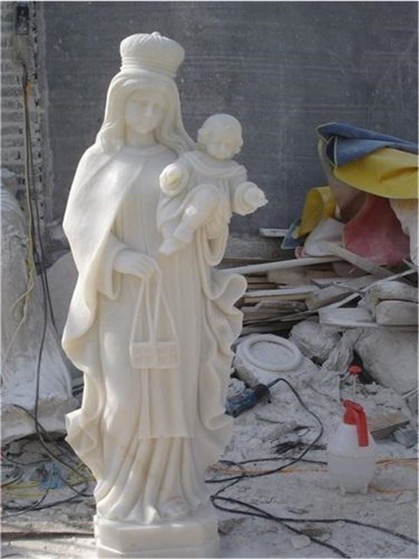 mother mary marble statue