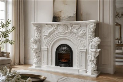 Λευκό μάρμαρο Fire Surround